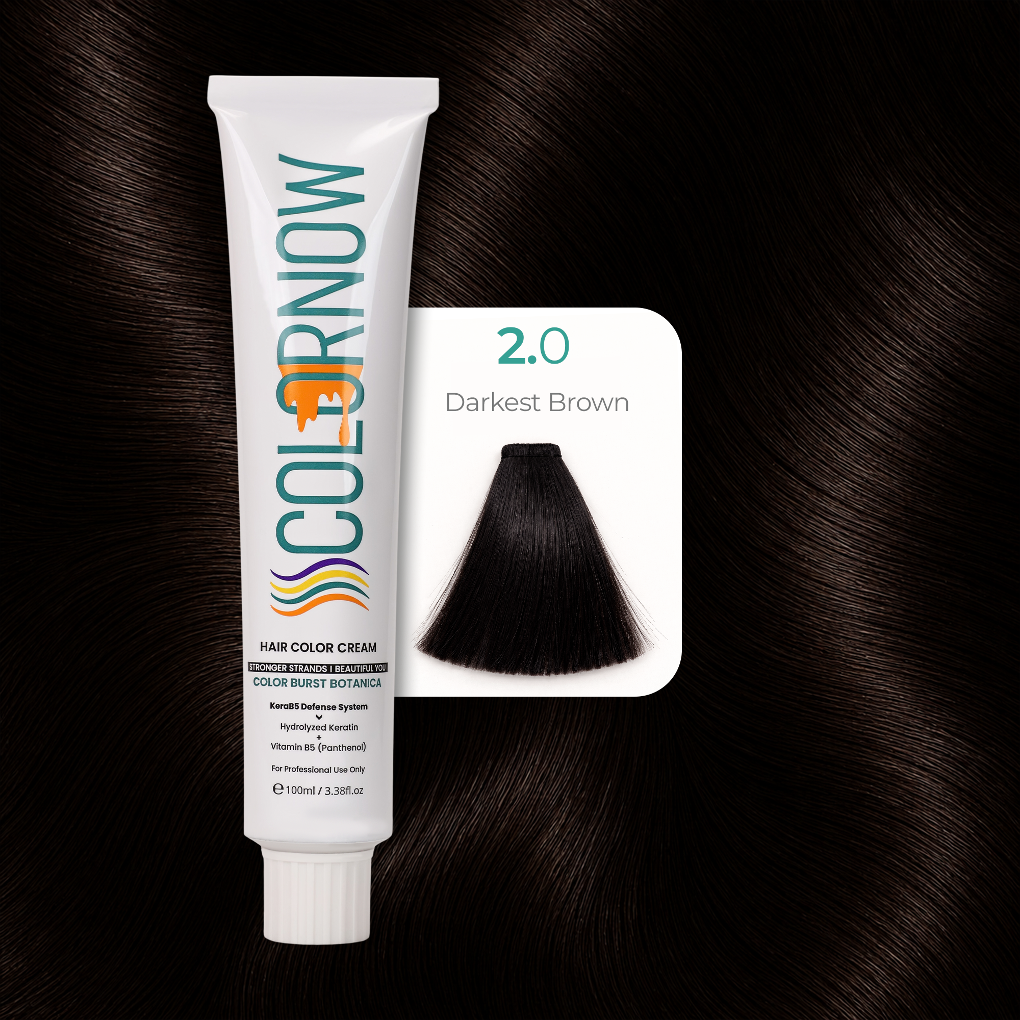Colornow Hair Color Cream Shade 2.0 Darkest Brown