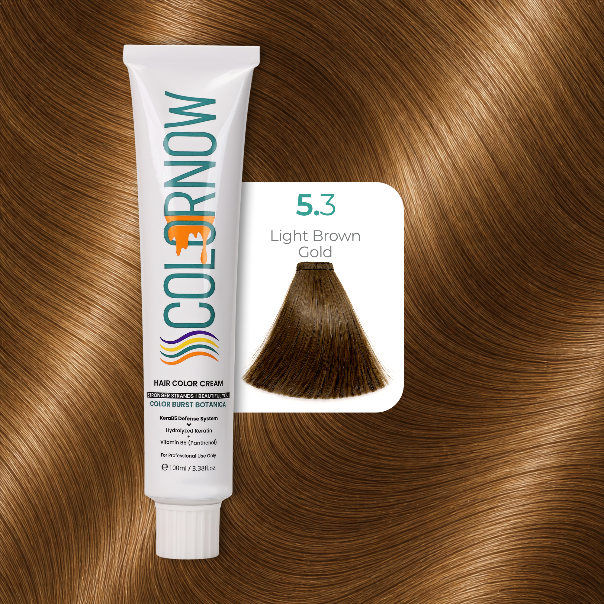 Colornow Hair Color Cream Shade 5.3 Light Brown Gold