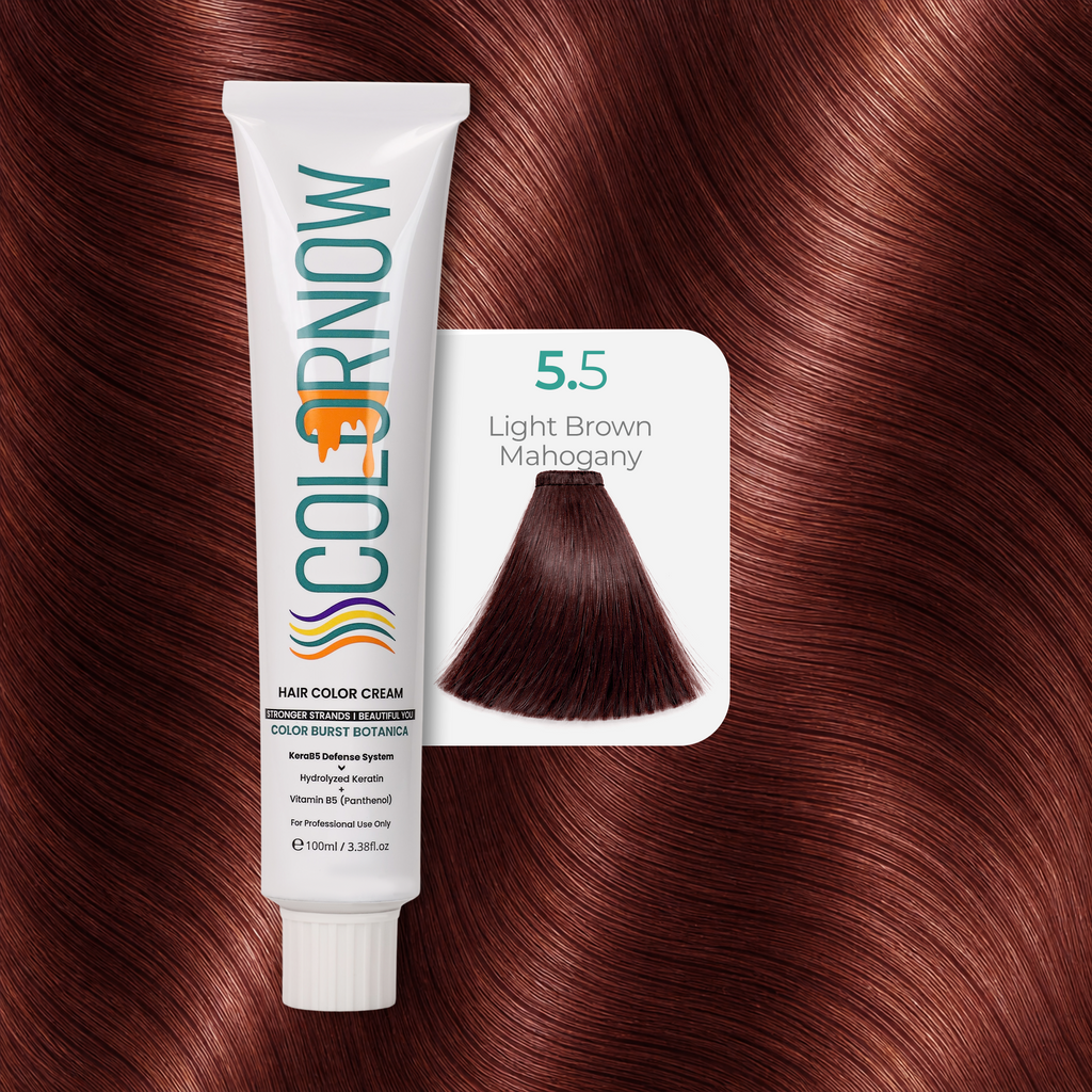 Colornow Hair Color Cream Shade 5.5 Light Brown Mahogany