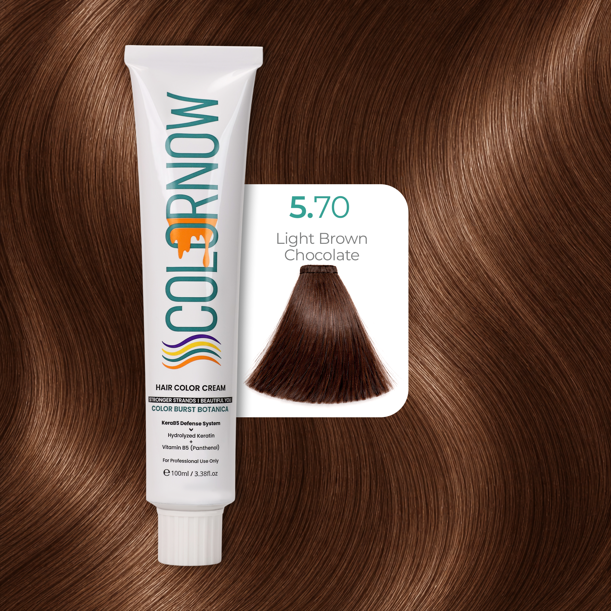 Colornow Hair Color Cream Shade 5.70 Light Brown Chocolate