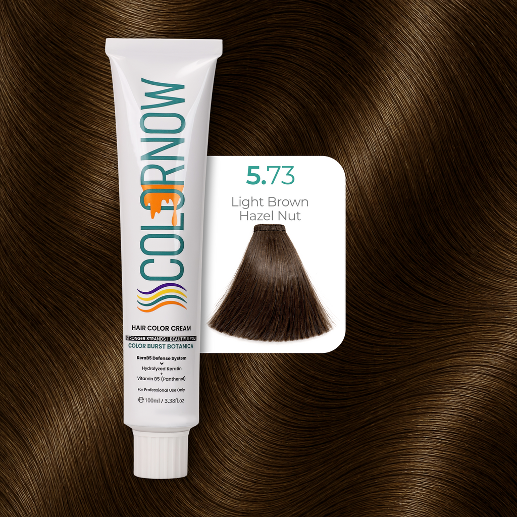 Colornow Hair Color Cream Shade 5.73 Light Brown Hazel Nut