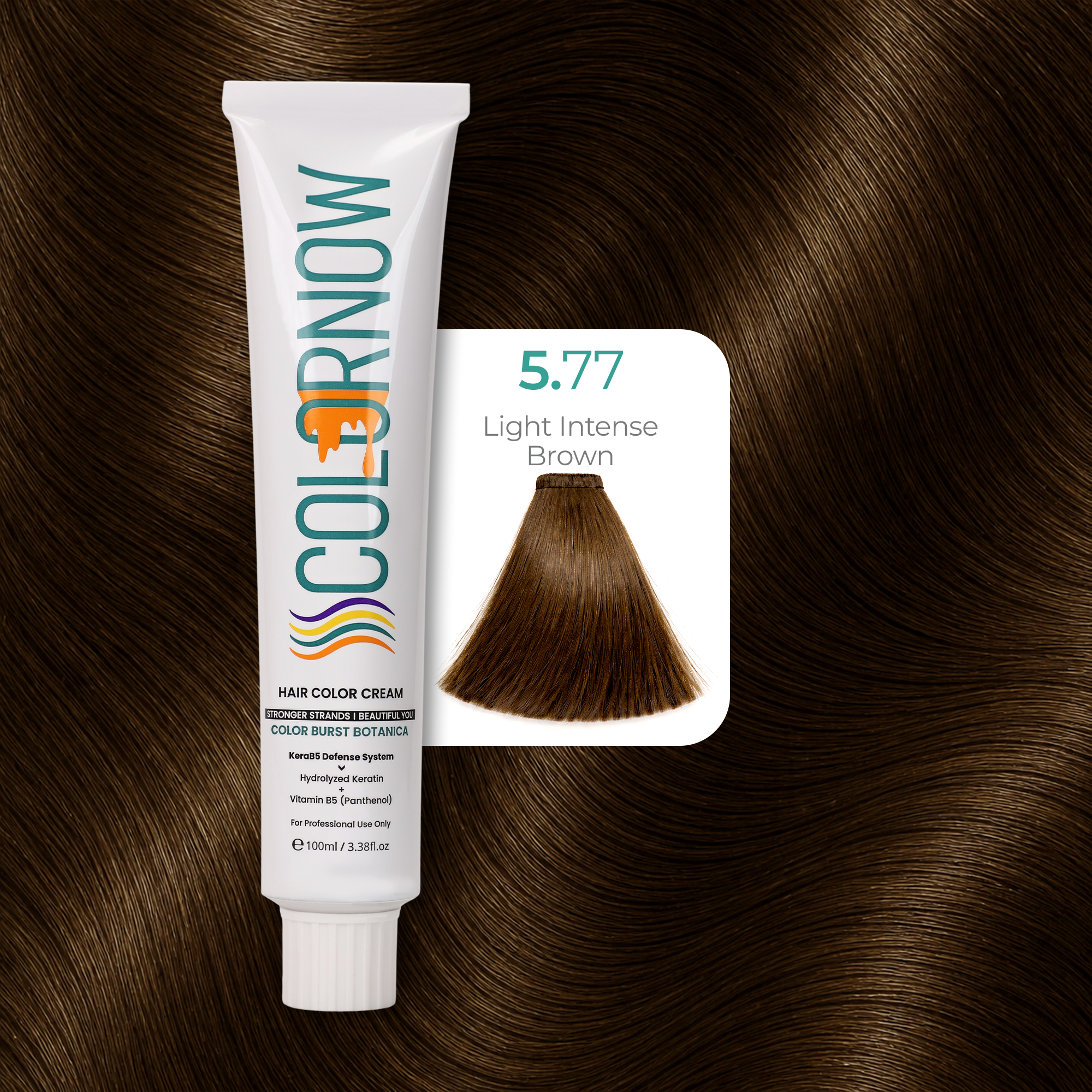 Colornow Hair Color Cream Shade 5.77 Light Intense Brown