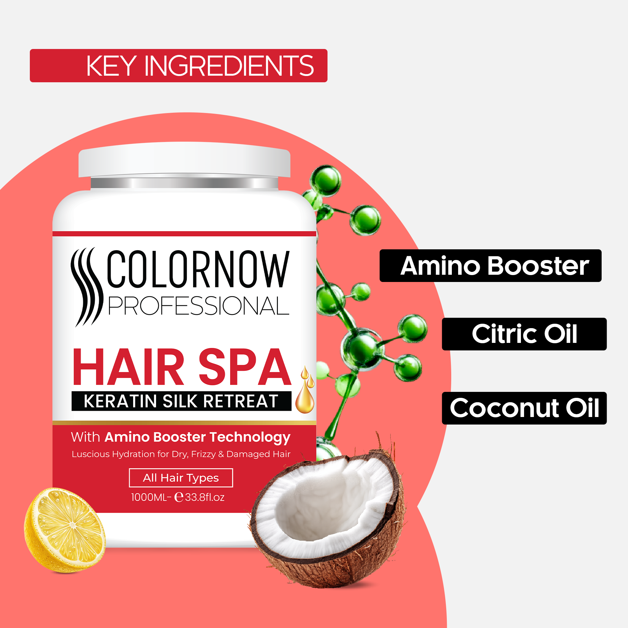 Colornow Hair Spa Keratin Silk Retreat 1000 ml & Silkshield Pro Hair Serum 100ml