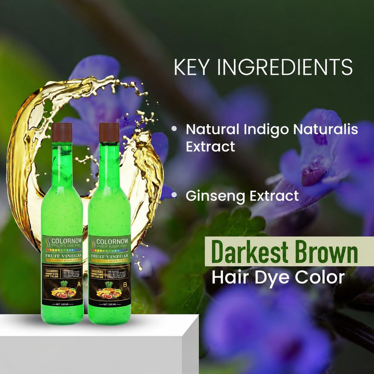 COLORNOW Gel Fruit Hair Color Brown 500x2 ML